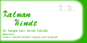 kalman windt business card