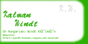 kalman windt business card